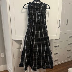 Scotch & Soda Black and White Plaid Maxi Dress